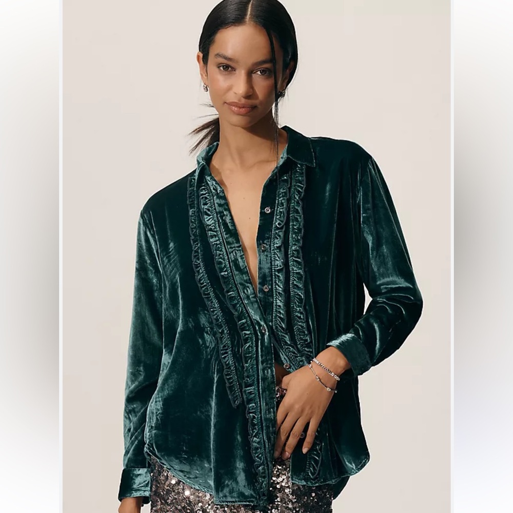 Pilcro Oversized Tuxedo Buttondown Shirt